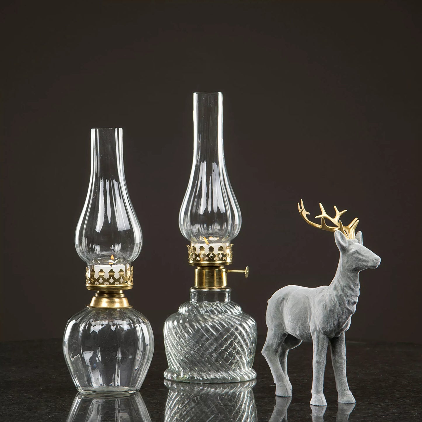 Lykta/Värmeljus Klar/Guld