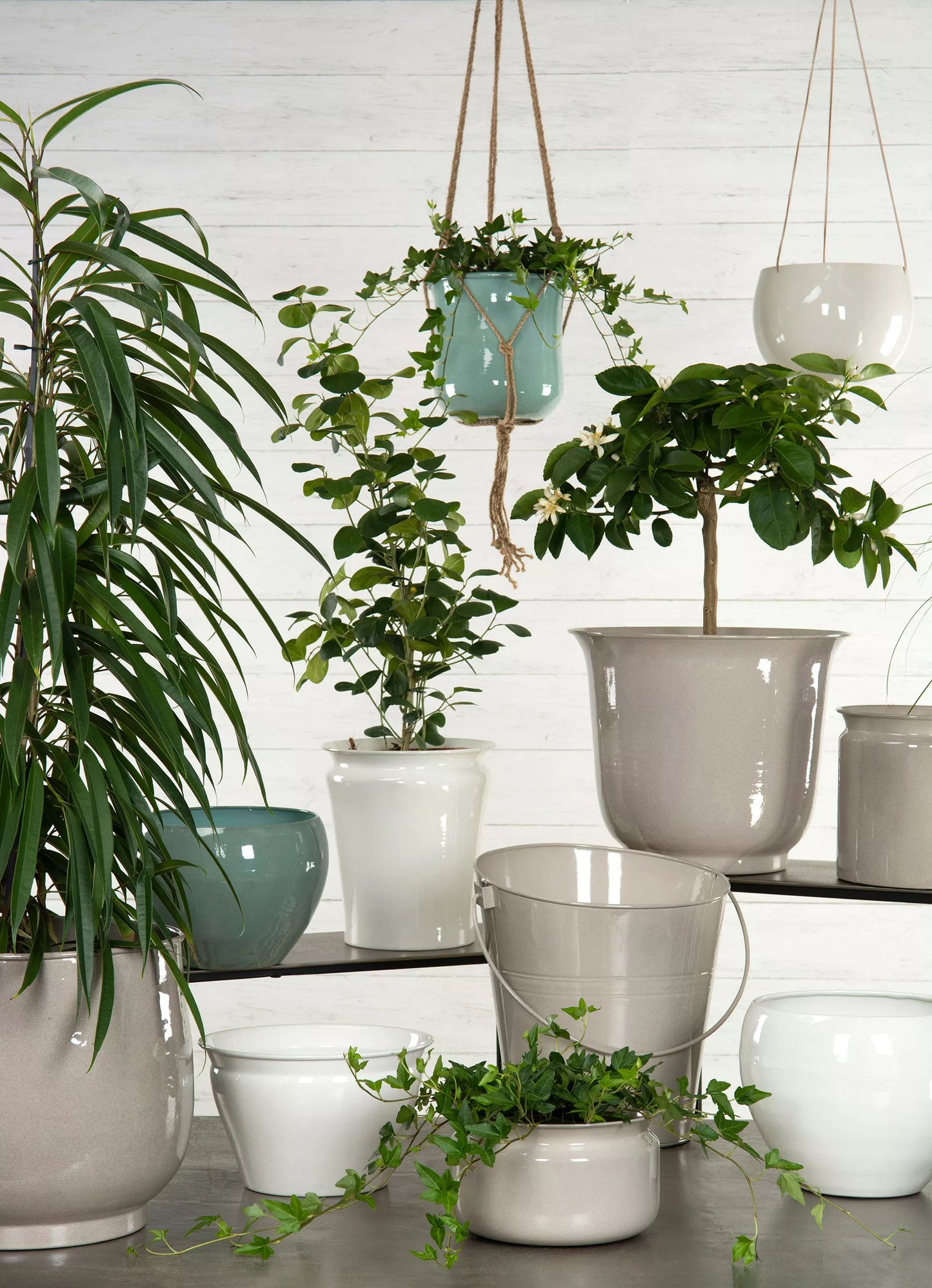 Kruka Big Globe Emalj Sand, Set om tre