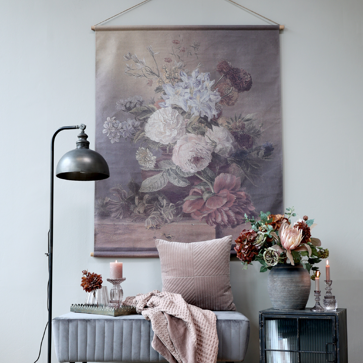 VIEUX ROSE, Tavelduk med canvashängare