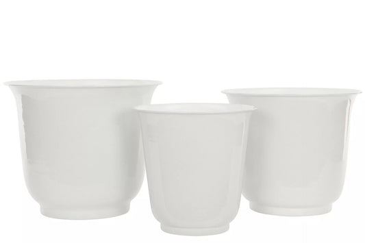 Kruka Big Flair Emalj Shell, Set om tre