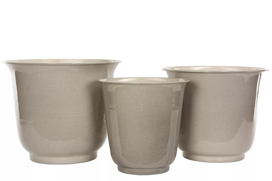 Kruka Big Flair Emalj Sand, Set om tre